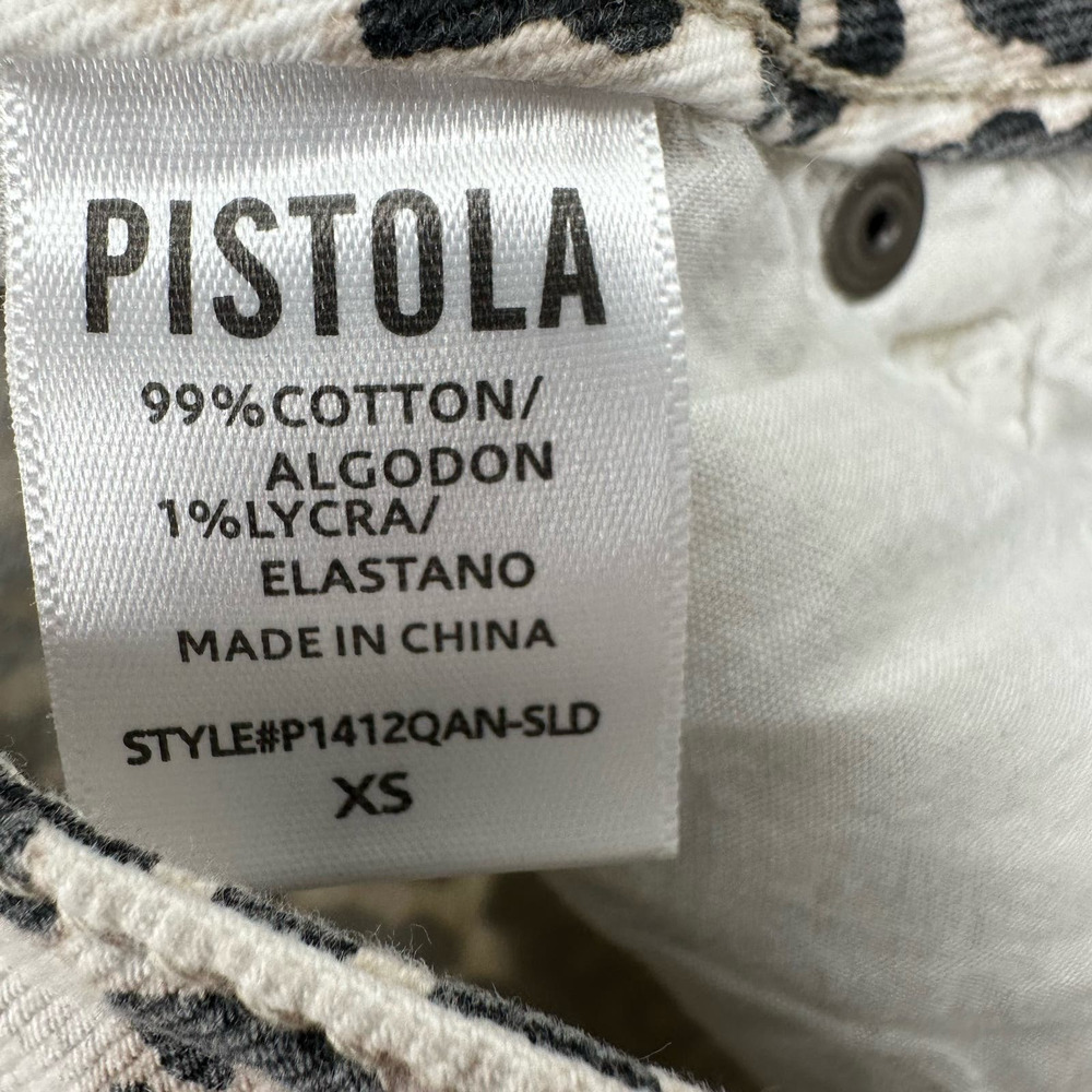 Pistola size XS denim jean mini skirt snow leopard‎ print cream black gray - Picture 6 of 6